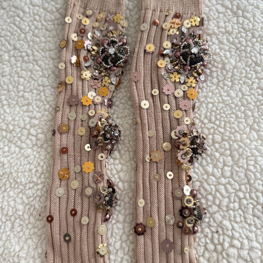 Miu Miu Sparkling Tan Knee-High Socks - Picture 8 of 11